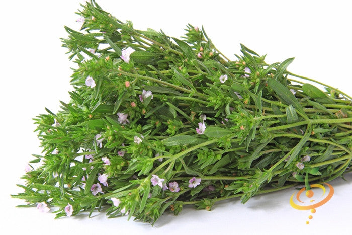 Summer Savory seeds from SeedsNow, small seed packets with bright labels for planting summer herbs and seasonings.